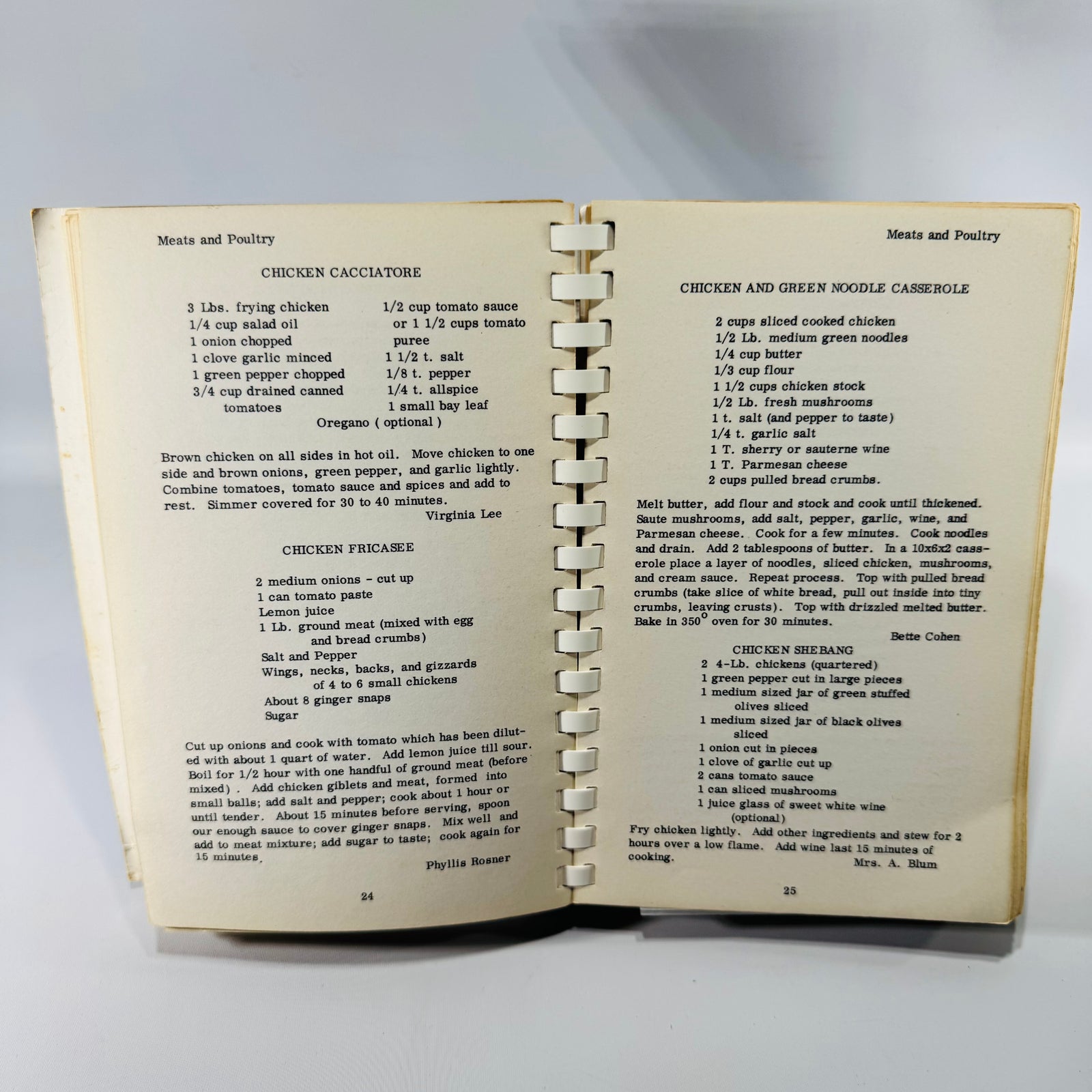 Culinary Treasures 1954 Temple Menorah Sisterhood Vintage Jewish Community Cookbook