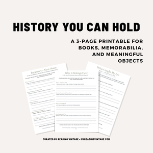 History You Can Hold | Books + Memorabilia Printable PDF