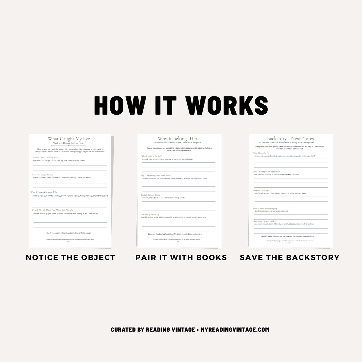 History You Can Hold | Books + Memorabilia Printable PDF