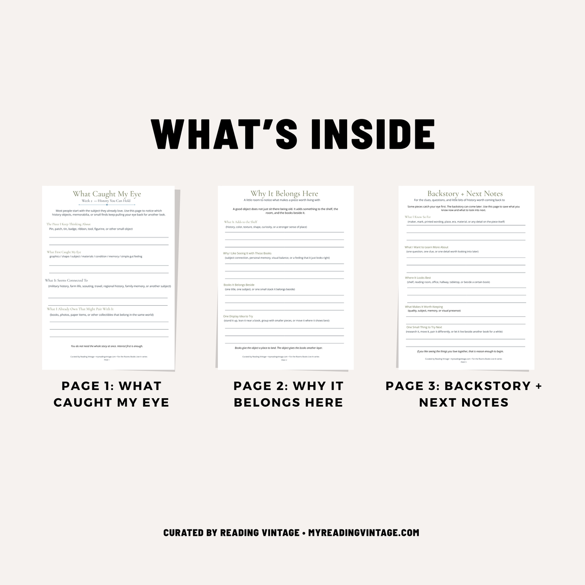 History You Can Hold | Books + Memorabilia Printable PDF