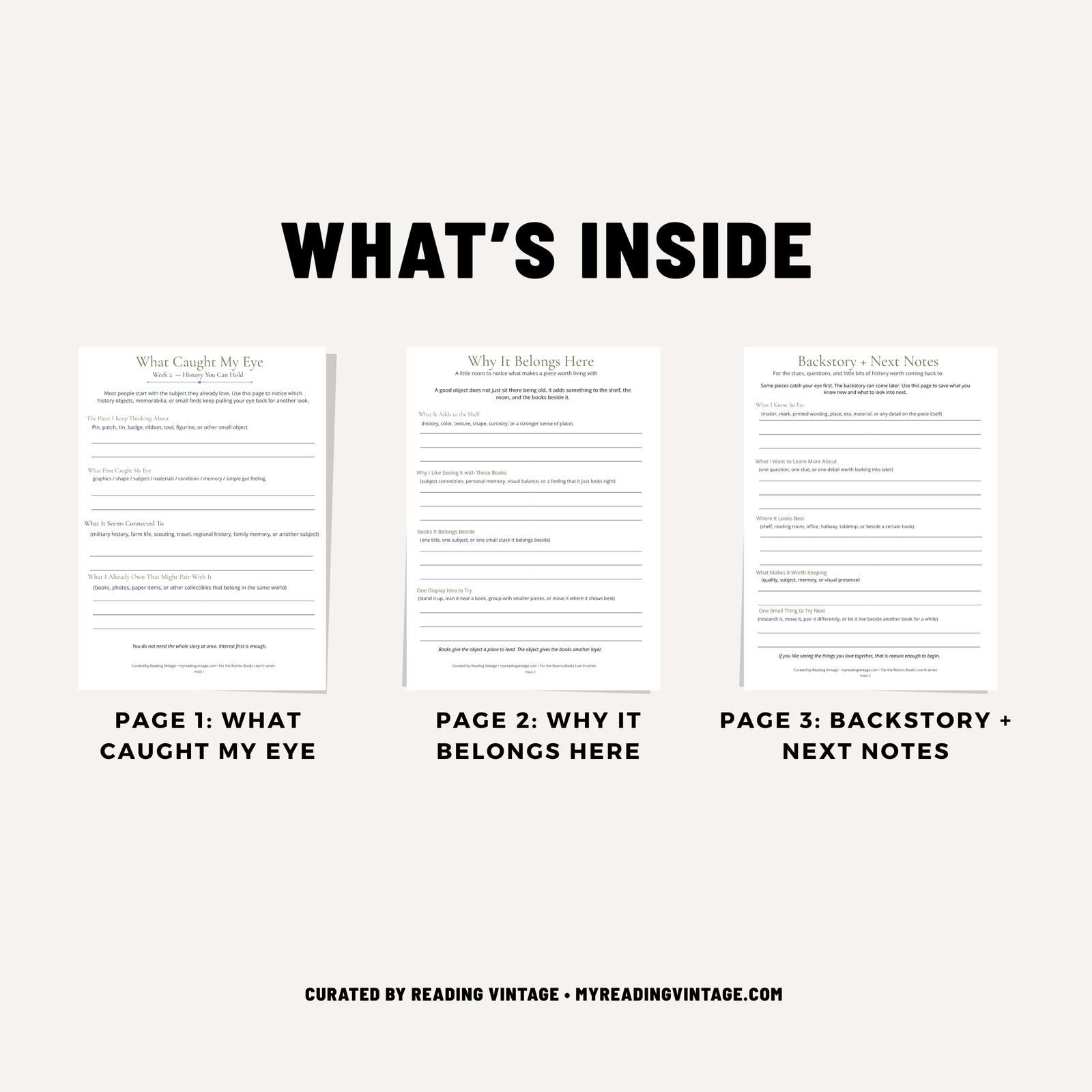 History You Can Hold | Books + Memorabilia Printable PDF