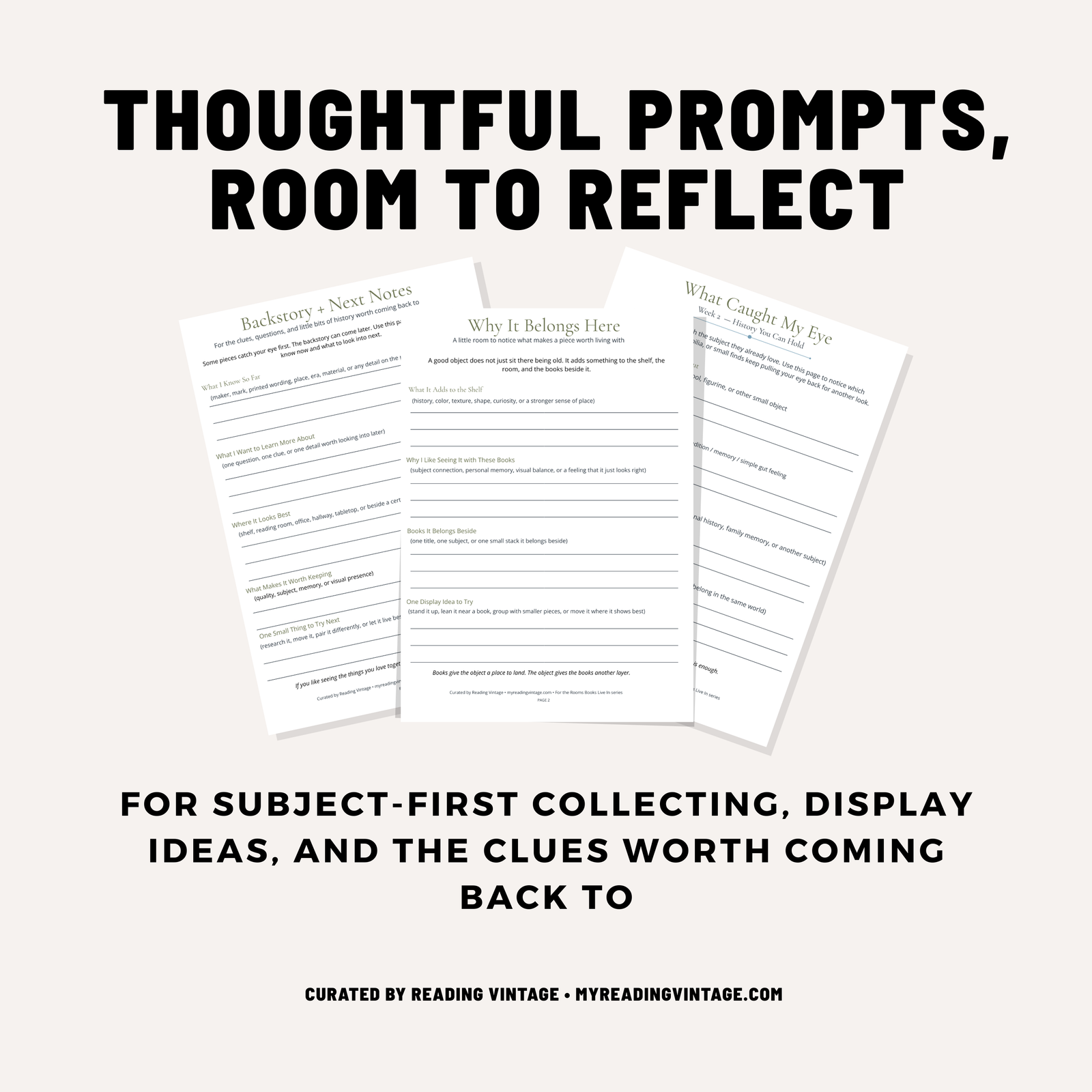 History You Can Hold | Books + Memorabilia Printable PDF