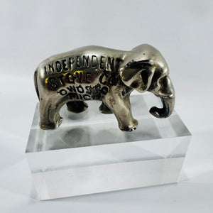 Independent Stove Co Renown Underfeed Stoves Elephant Paperweight Owosso Michigan Cast Iron