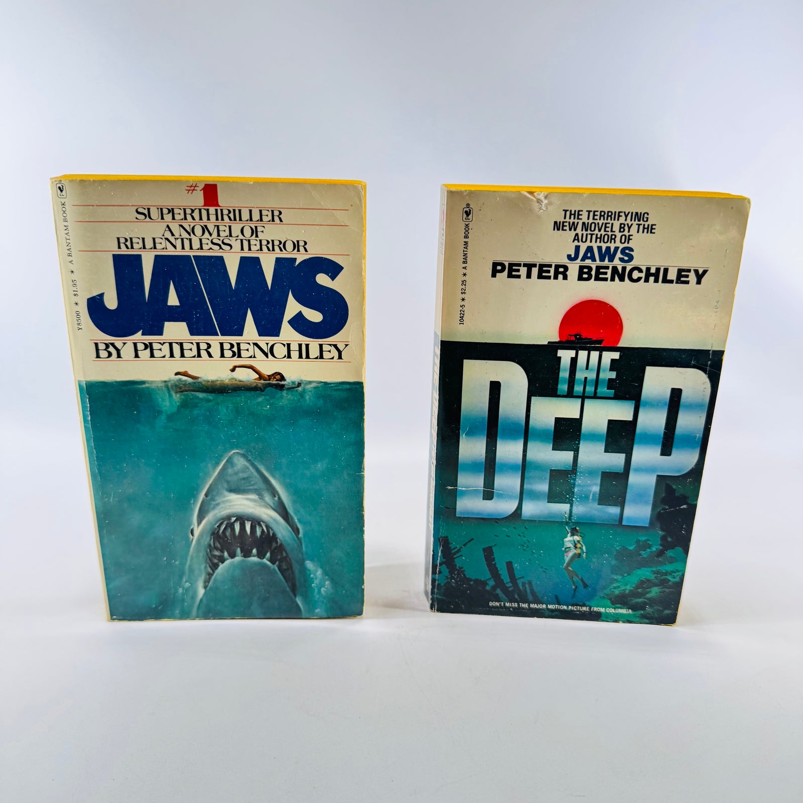 Jaws and The Deep by Peter Benchley 1975 1977 Bantam Paperback Lot