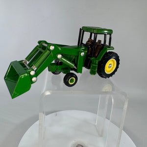 John Deere 7800 Row Crop Tractor with End Loader, Ertl 1/64 Scale Die Cast Farm Toy, Vintage Green Tractor Collectible