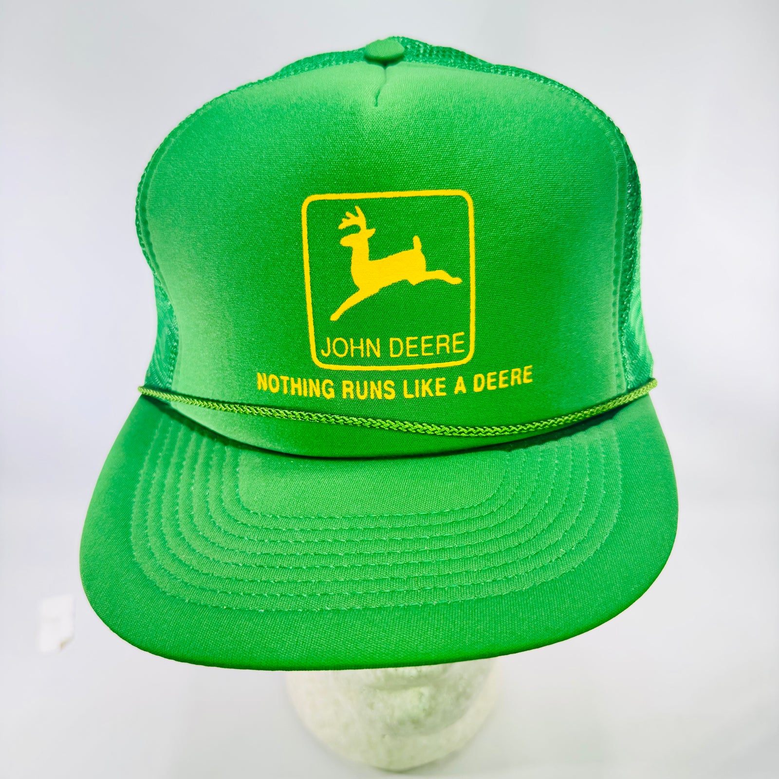 John Deere Nothing Runs Like a Deere Trucker Hat Green Mesh