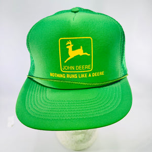 John Deere Nothing Runs Like a Deere Trucker Hat Green Mesh