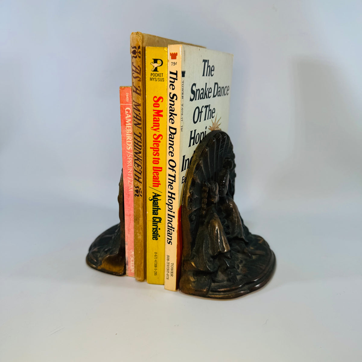Antique Art Deco Siam Lovers Bookends, Kissing Couple Cast Metal Bookends, 1920s 1930s Copper Finish Library Decor Pair