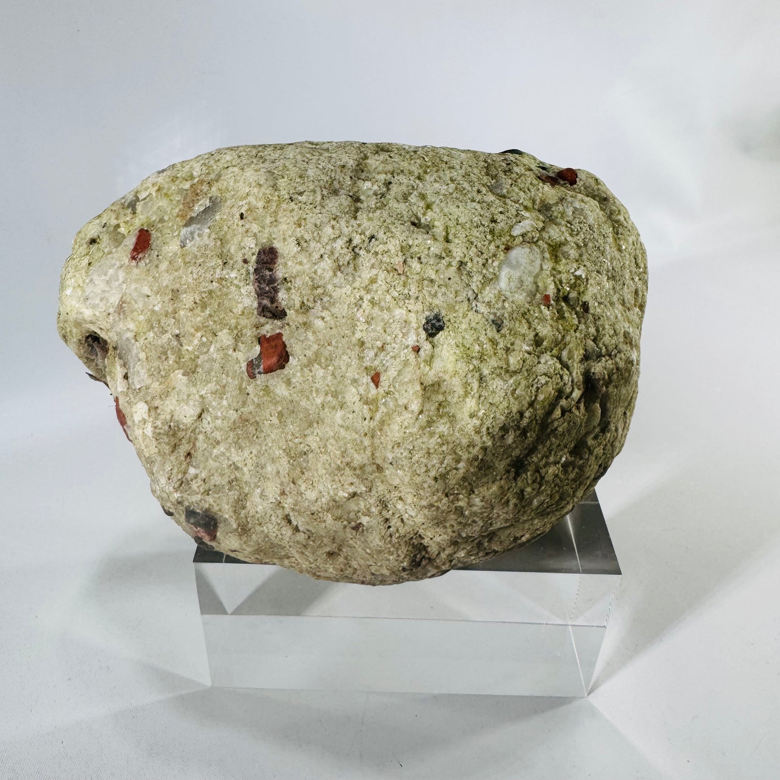 Michigan Puddingstone Rock Specimen Red Jasper Quartzite Great Lakes Display Stone