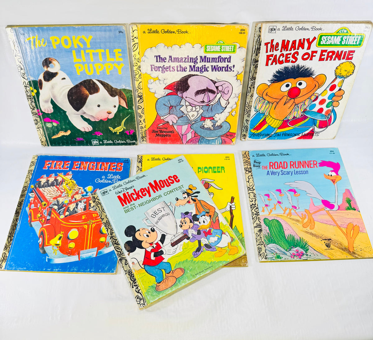 Little Golden Books Bundle of 7 Vintage Disney Sesame Street Bugs Bunny and More