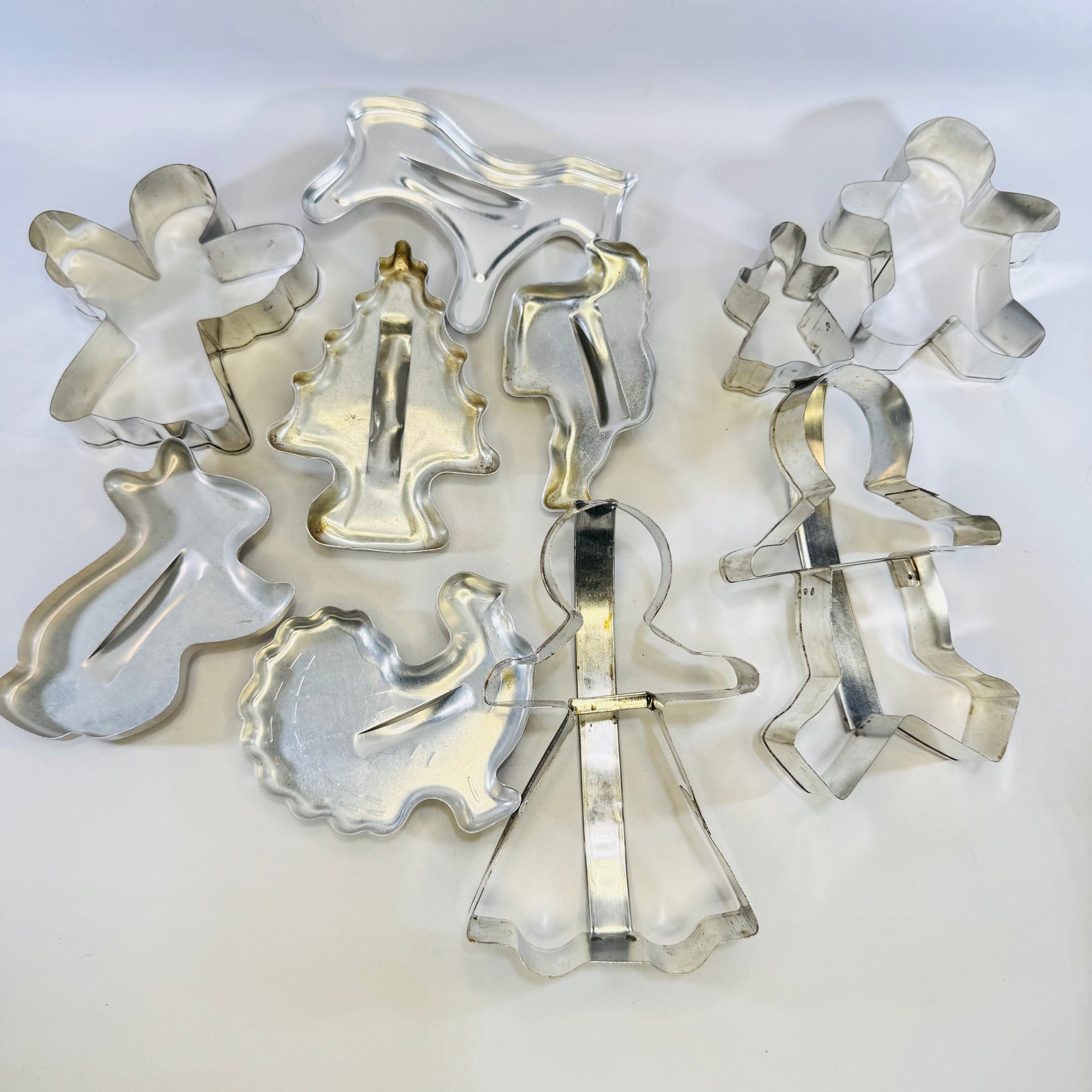 Aluminum Cookie Cutter Lot of 10 with Holiday Shapes