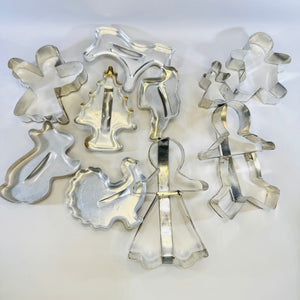 Aluminum Cookie Cutter Lot of 10 with Holiday Shapes