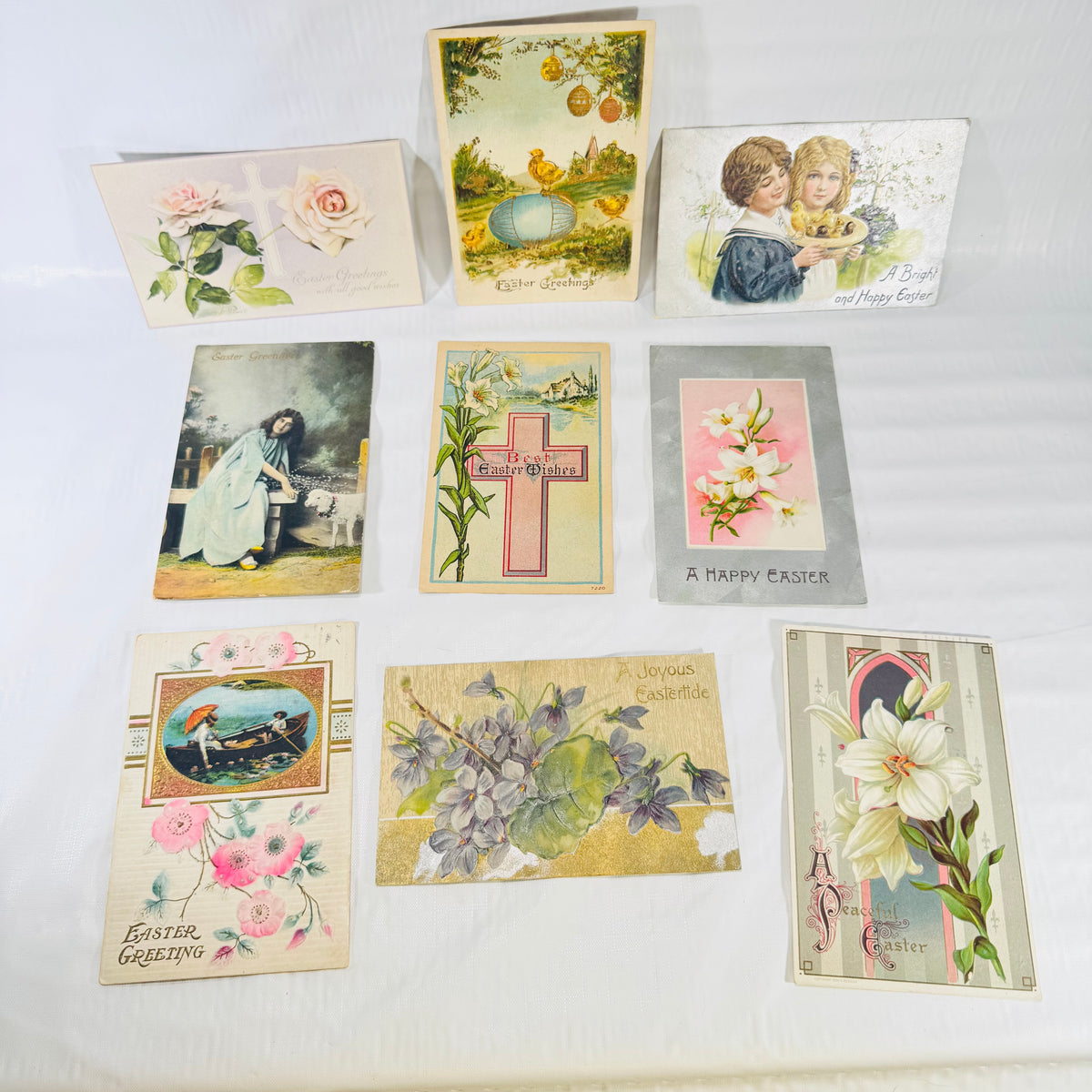 Antique Easter Postcard Lot of 9 Early 1900s Written and Posted