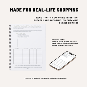 Useful Beauty: Kitchen Companion Checklist Printable PDF | Vintage Kitchen Shopping List & Condition Guide