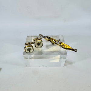 Anson Masonic Cufflinks and Sword Tie Bar Set 1950s