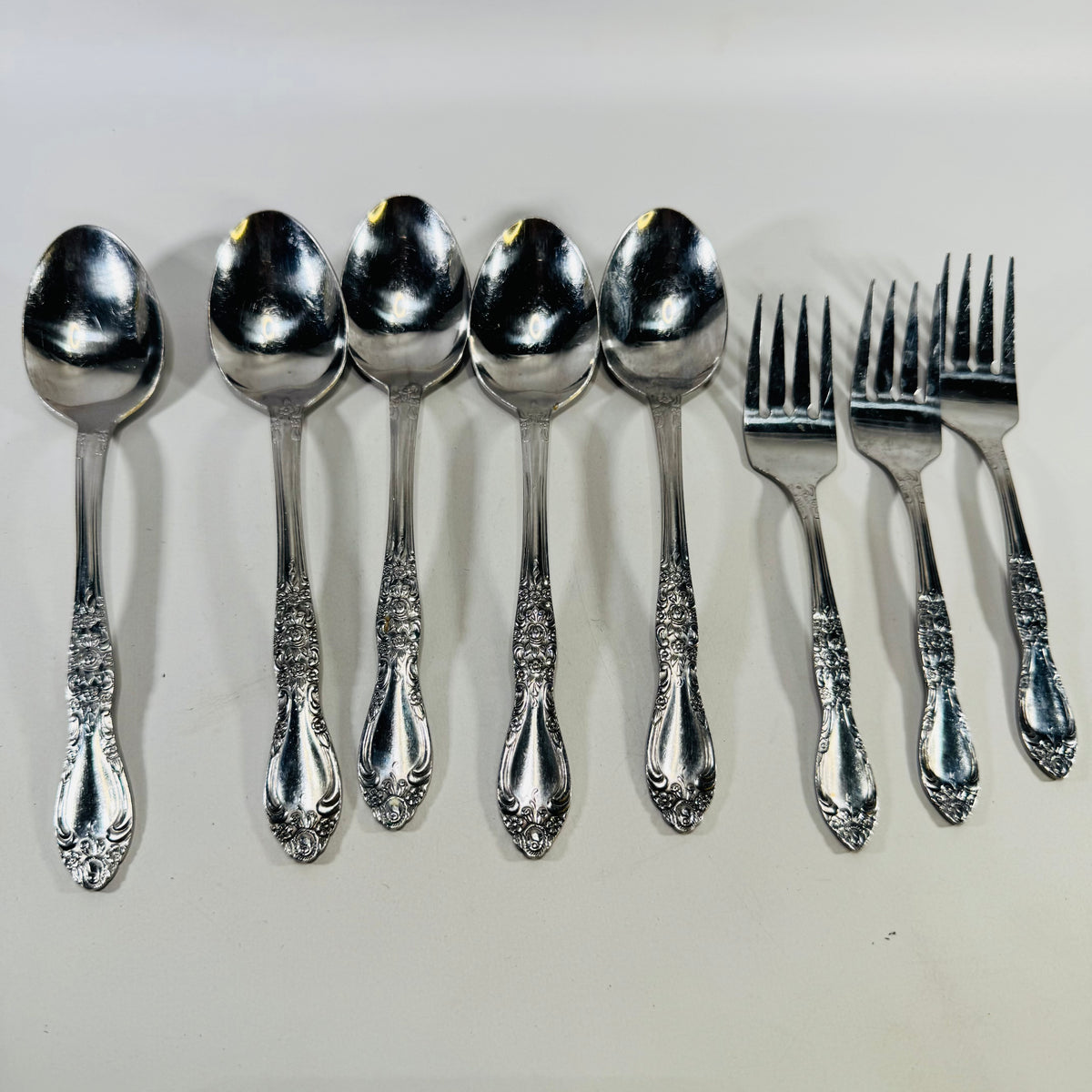 Northland Carolina Stainless Flatware Lot of 8 Spoons Forks Korea