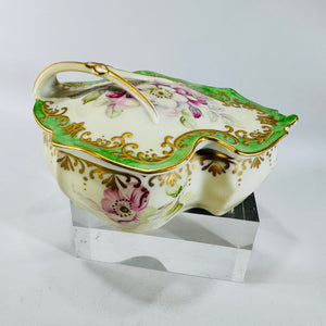 Morimura Hand Painted Nippon M Wreath Trinket Box 1911 to 1921