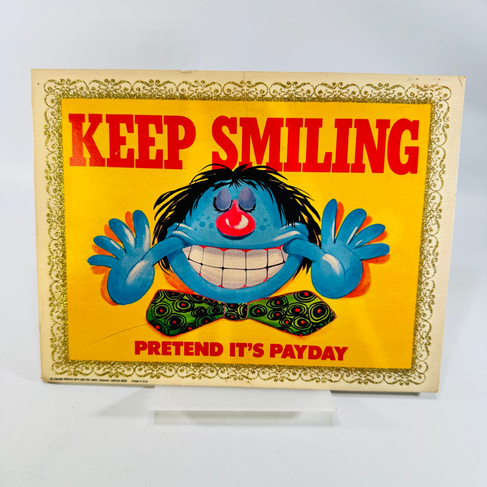 Roth Keep Smiling Pretend It's Payday 1969 Plaque 50P-5069