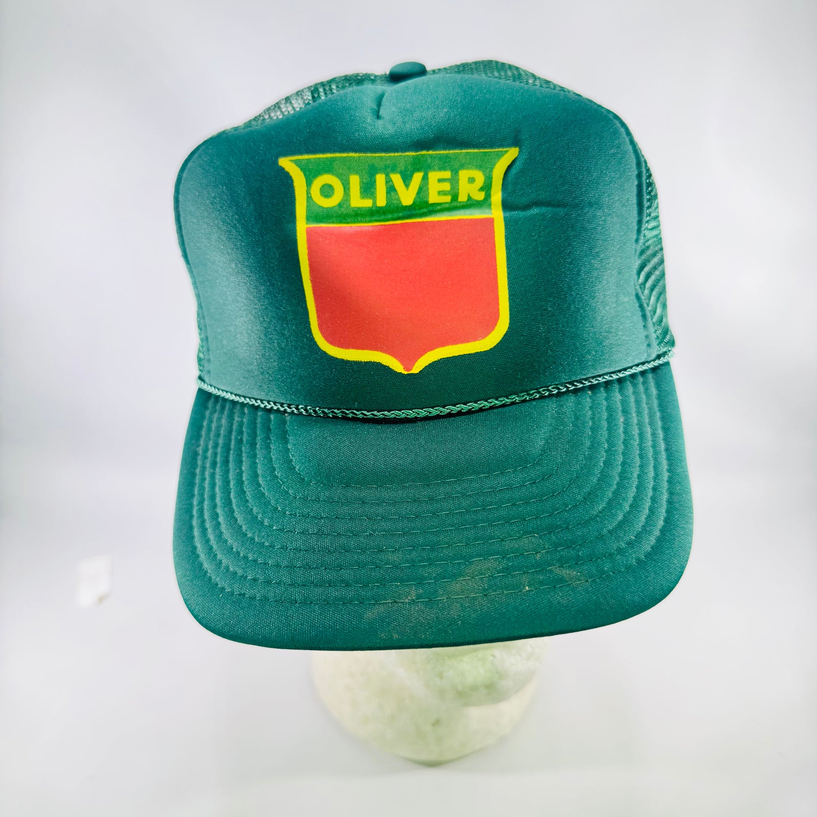 Oliver Tractor Mesh Trucker Hat Green Snapback Sun Cap