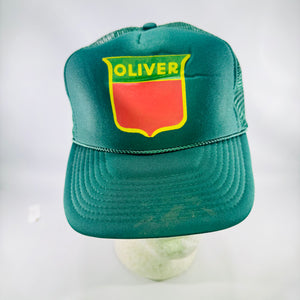 Oliver Tractor Mesh Trucker Hat Green Snapback Sun Cap