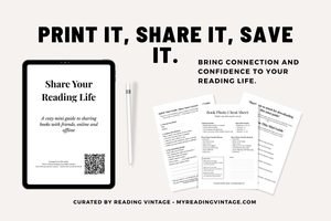 Share Your Reading Life – Cozy Printable Mini Guide for Book Lovers (Digital Download, PDF)