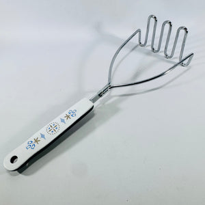 EKCO Carousel Blue Dutch Tulip Potato Masher 1960s