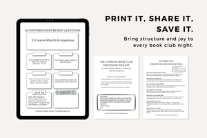 Ultimate Book Club Discussion Toolkit (Printable PDF) – 20 Questions + 10 Tips | Reading Guide