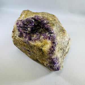 Natural Purple Fluorite Crystal Specimen on Matrix, Collector-Grade Display Piece