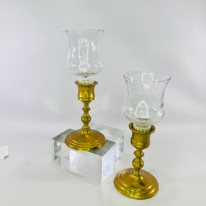 Brass Tulip Peg Votive Brass Candle Holders Set of 2