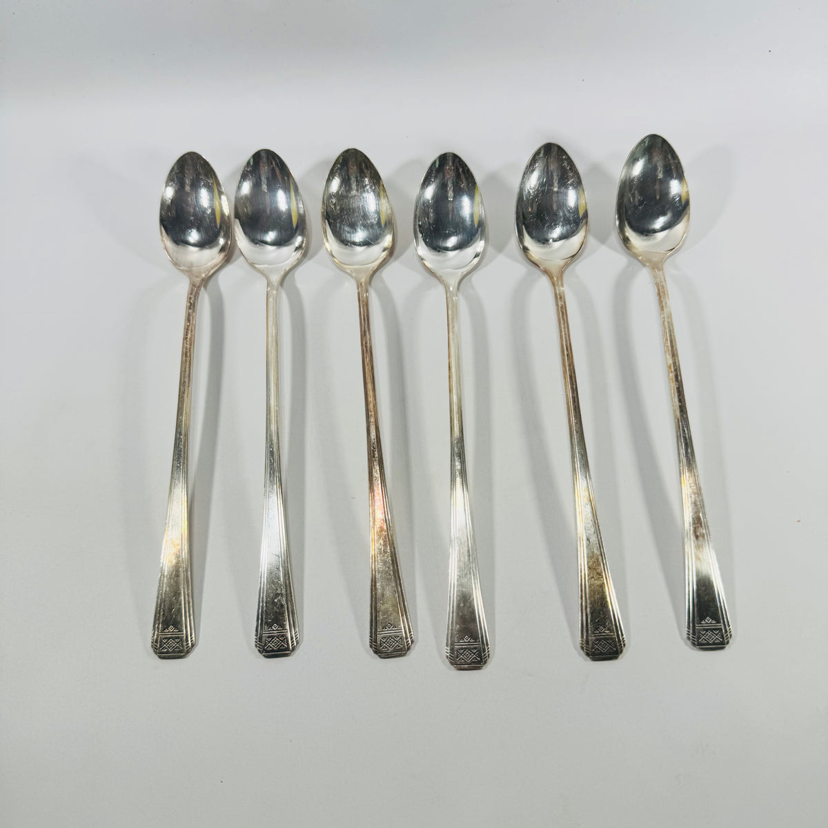 Oneida Oceanic Iced Tea Spoons Set of 6 Vintage Stainless