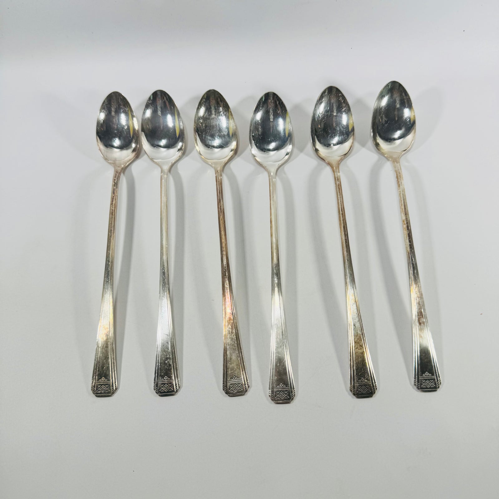 Oneida Oceanic Iced Tea Spoons Set of 6 Vintage Stainless