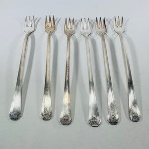 6 Oneida Community Clarion Cocktail Seafood Forks 1931 Vintage