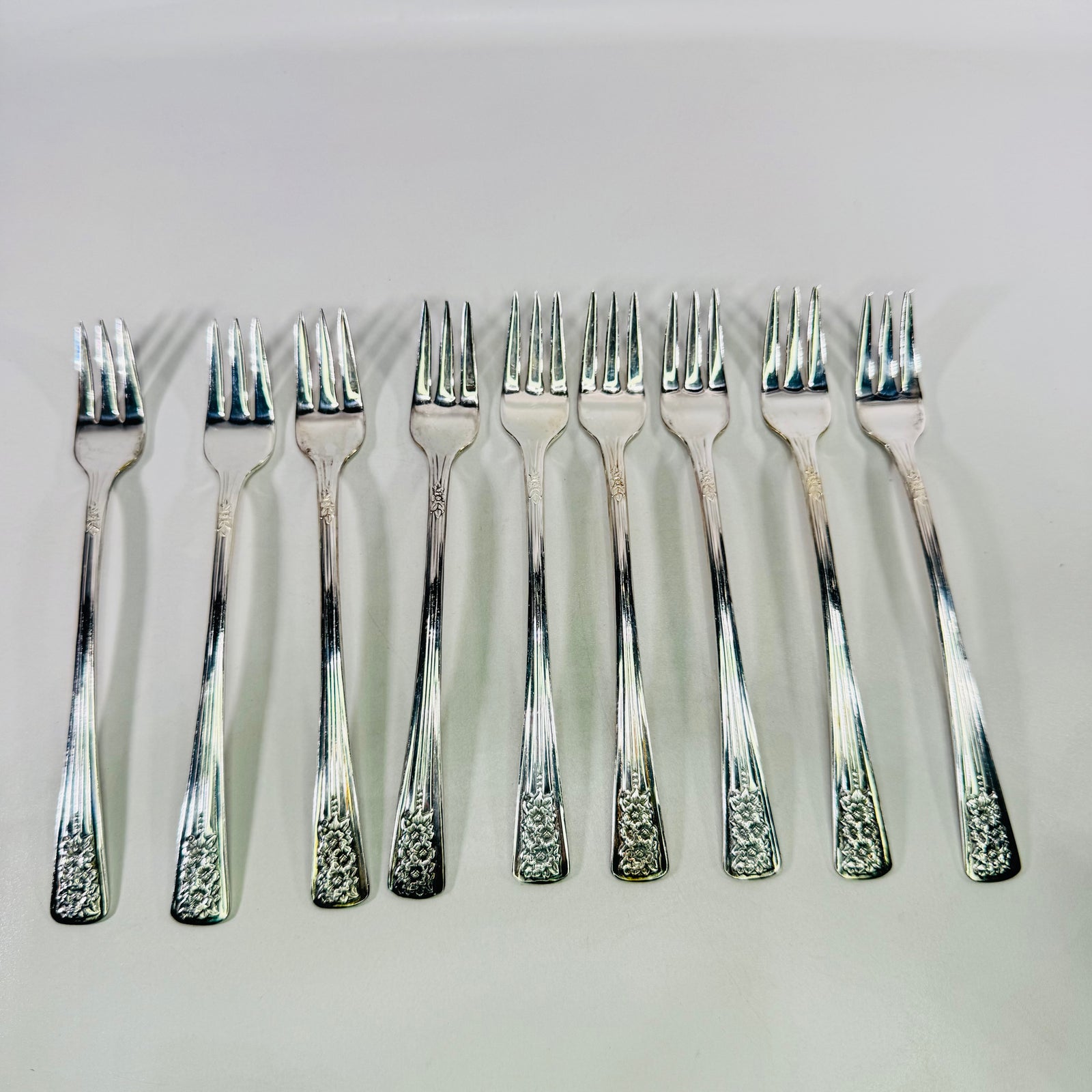 International Silver Silver Belle Cold Meat Forks Set of 9