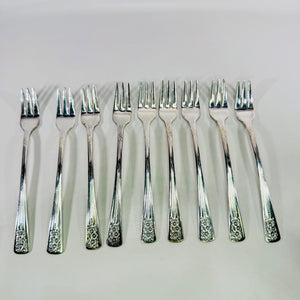 International Silver Silver Belle Cold Meat Forks Set of 9