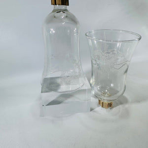 Homco Hearts and Ribbons Votive Holders Set of 2 Vintage Home Interiors Etched Glass Peg Cups