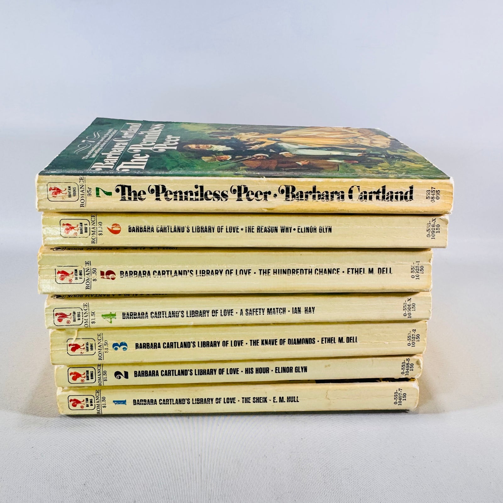 Barbara Cartland’s Library of Love Vintage Paperback Bundle Volumes 1–6 Plus The Penniless Peer