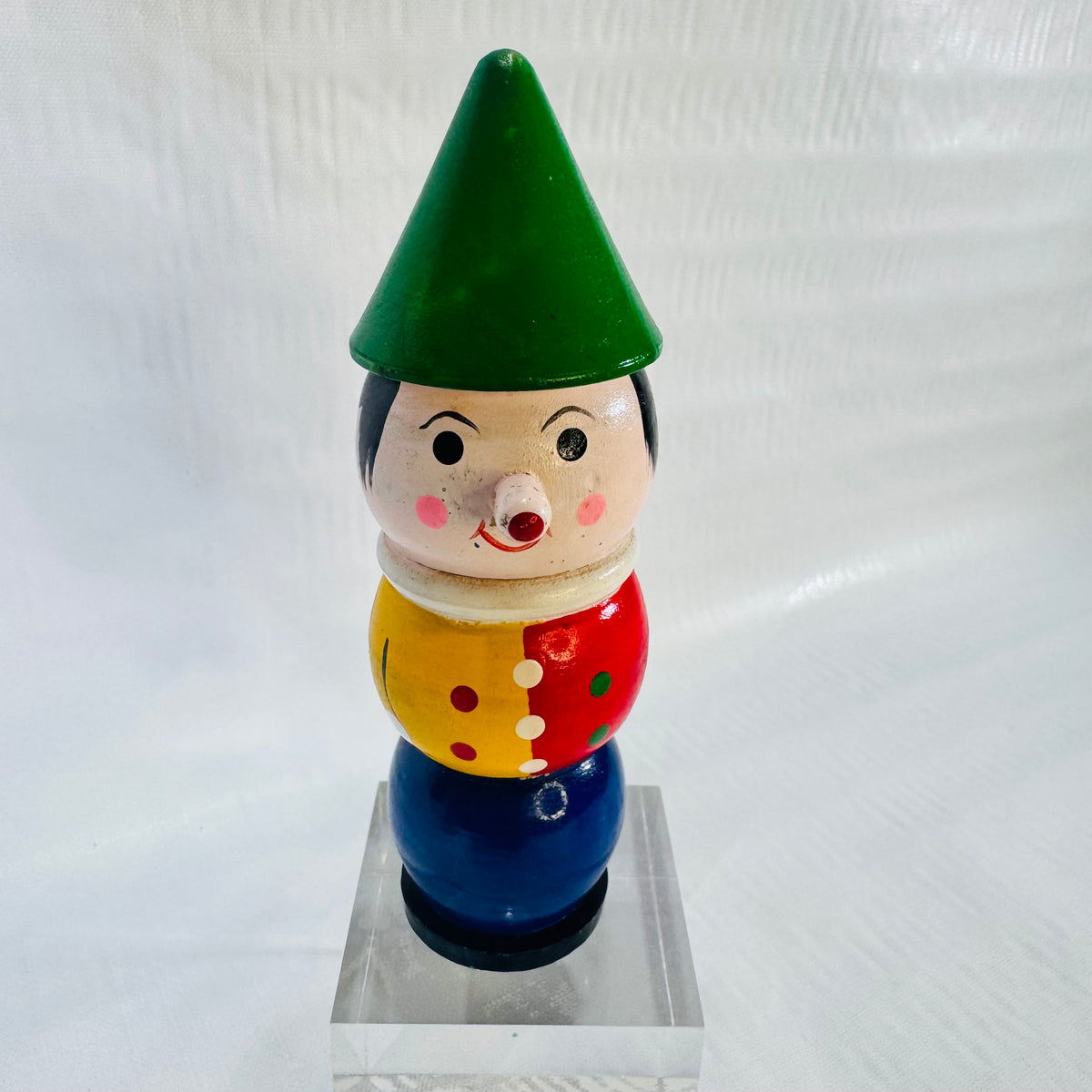 Shackman Pinocchio Wooden Figurine Made in Korea Colorful Vintage Nursery Toy