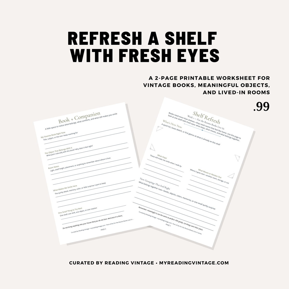 Shelf Refresh Worksheet | 2-Page Printable PDF