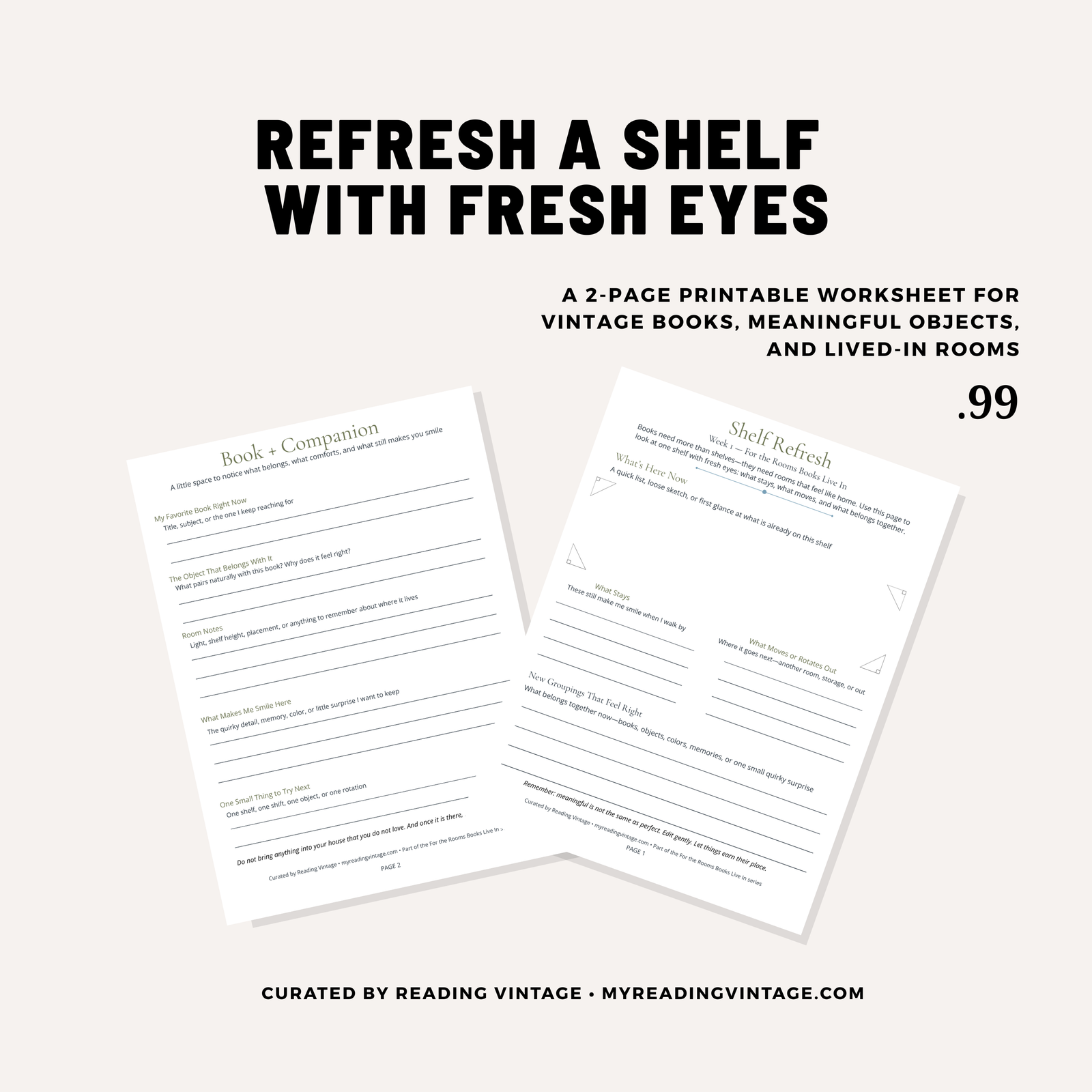 Shelf Refresh Worksheet | 2-Page Printable PDF