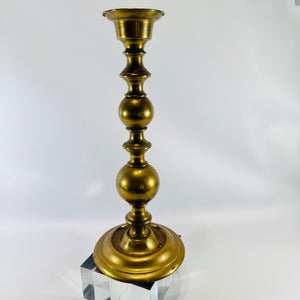 Solid Brass Baluster Candlestick 1970s Colonial Revival