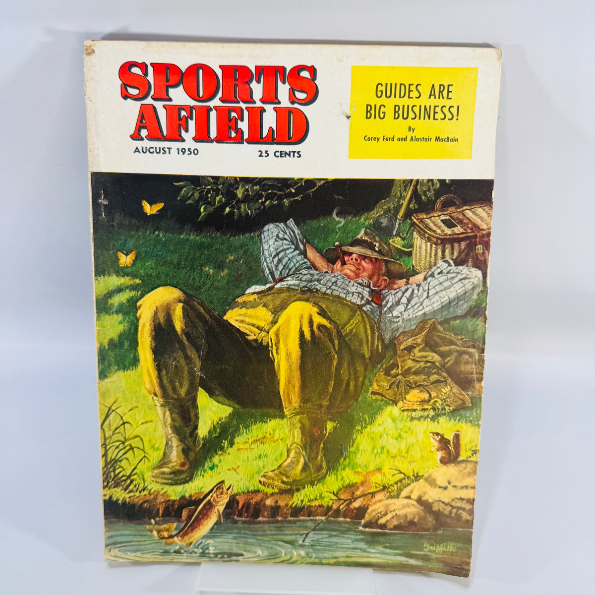 Sports Afield August 1950 Vintage Magazine Hunting Fishing Outdoor Life Mid Century Ads Collectible