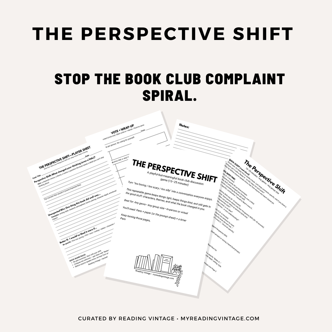 The Perspective Shift Draft – Printable Book Club Game (PDF) | Book Club Activity, Discussion Game (15–25 Min)