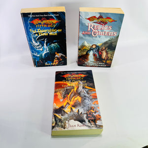 Dragonlance Fifth Age Book Lot Jean Rabe Relics and Omens TSR Fantasy Paperbacks Bundle