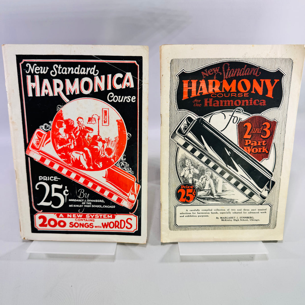 1927 Harmonica Instruction Book Bundle New Standard Course and Harmony Two and Three Part Music