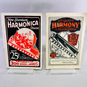 1927 Harmonica Instruction Book Bundle New Standard Course and Harmony Two and Three Part Music