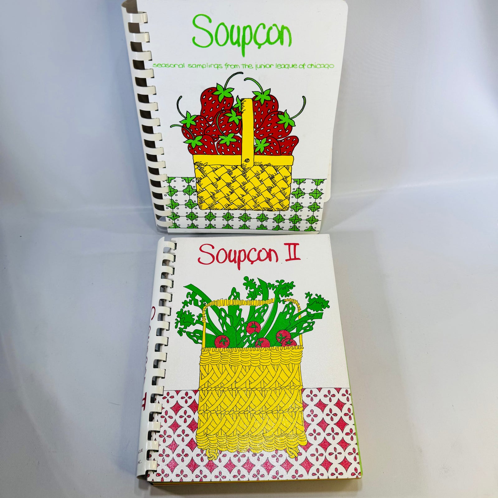 Soupcon & Soupcon II Vintage Junior League of Chicago Cookbook Bundle 1974 & 1982 Spiral Community Recipe Books
