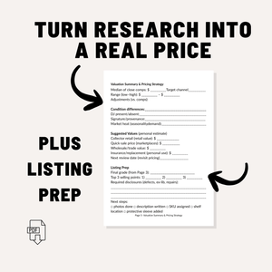 Vintage Book Valuation Worksheet (6 Pages) – Printable PDF for Buyers & Sellers | Condition, Edition & SOLD Comps