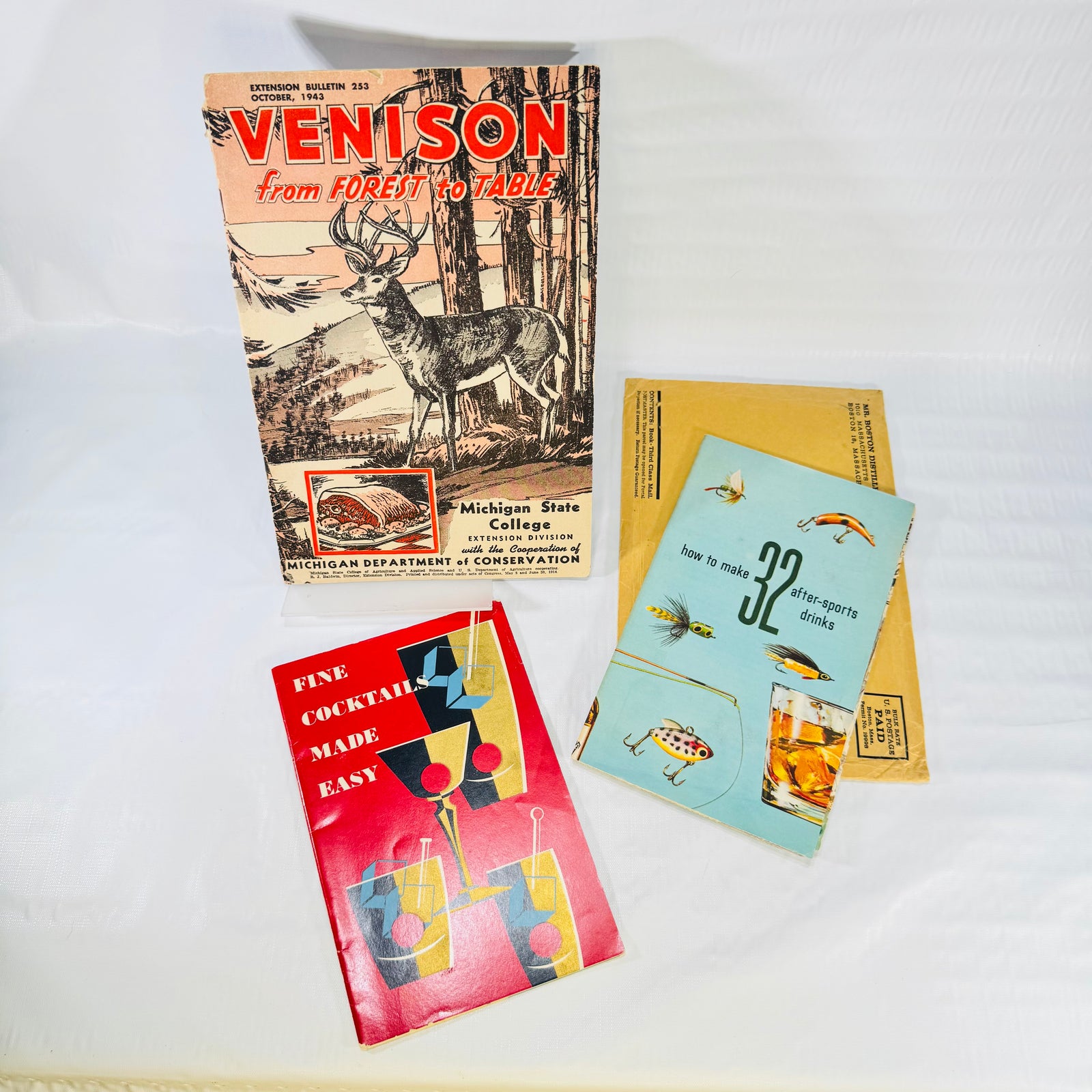 Venison from Forest to Table 1943 + Fine Cocktails Made Easy + Southern Comfort 32 Drinks Lot