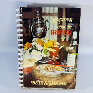 Vintage 1978 Recipes from the World of Beta Sigma Phi Cookbook Spiral Bound Sorority Recipe Book