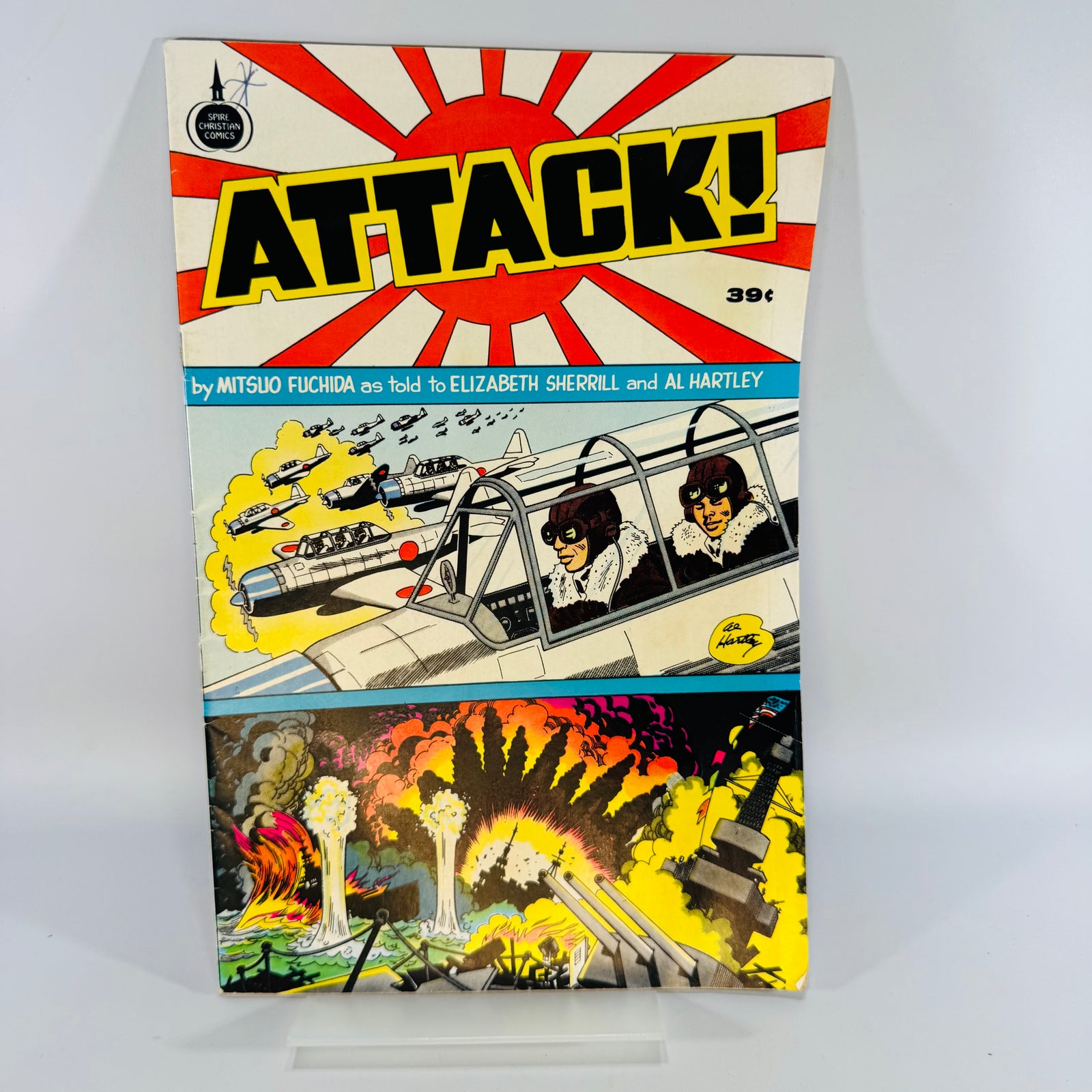 Vintage War Biography Religious Comic — Attack! (1975) — Mitsuo Fuchida, Elizabeth Sherrill & Al Hartley | Pearl Harbor Story, Spire Christian Comics